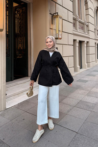 Çift Cepli Ceket Siyah