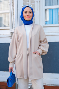 Çıft Ceplı Detaylı Krep Ceket BEJ