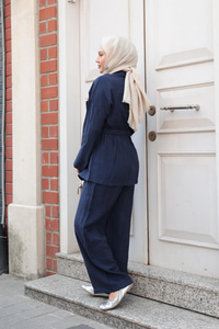 Çift Cepli İkili Takım Lacivert