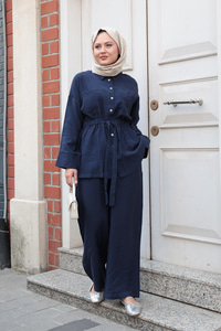 Çift Cepli İkili Takım Lacivert