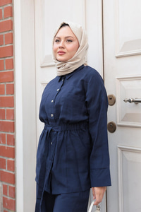 Çift Cepli İkili Takım Lacivert