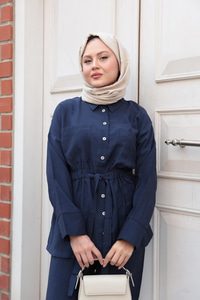 Çift Cepli İkili Takım Lacivert