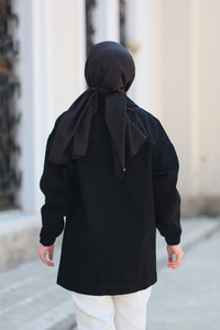 Çift Cepli Kot Ceket  Siyah