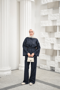 Çift Cepli Pantolonlu Takım Lacivert