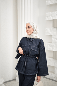 Çift Cepli Pantolonlu Takım Lacivert