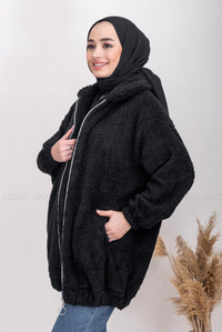 Uygun Fiyatlı CIFT CEPLI PELUS HIRKA SIYAH | Loccomoda.com 