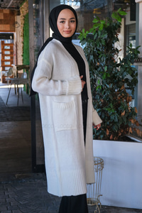 Uygun Fiyatlı CIFT CEPLI UZUN HIRKA EKRU | Loccomoda.com 