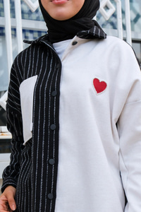 Çift Desen Cepli Gömlek Siyah