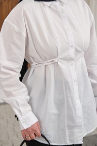 Çift Dikiş Detay Gömlek Beyaz