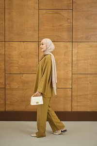 Çift Düğme Detaylı Takım Hardal