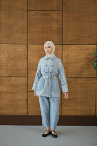 Çift Düğmeli Takım Mavi