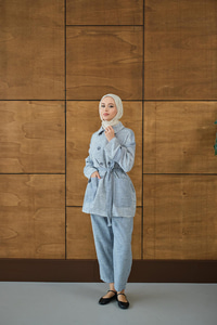 Çift Düğmeli Takım Mavi