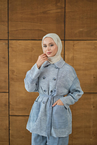 Çift Düğmeli Takım Mavi