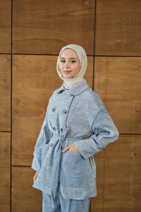 Çift Düğmeli Takım Mavi