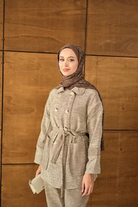 Çift Düğmeli Takım Vizon