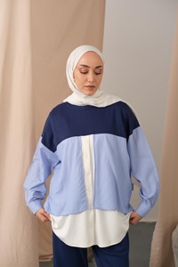 Çift Garni Detay Takım Lacivert