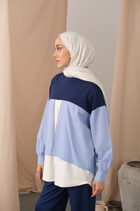 Çift Garni Detay Takım Lacivert