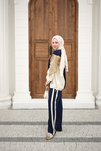 Çift Garni Detaylı Takım Lacivert