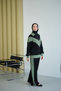 Çift Renk Detay İkili Takım Yeşil