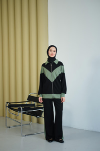 Çift Renk Detay İkili Takım Yeşil