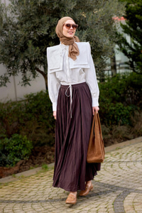 Çift Yaka Detaylı Gömlek Beyaz