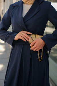 Çift Yakalı Takım Lacivert