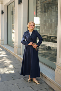 Çift Yakalı Takım Lacivert