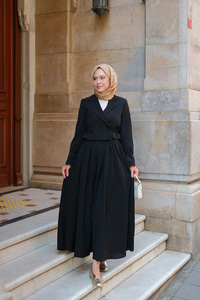 Çift Yakalı Takım Siyah