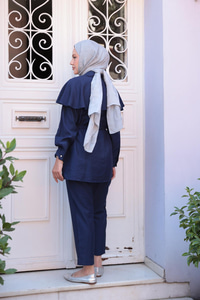 Çilek Kumaş Takım Lacivert