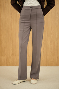 Çima Detay Düğmeli Kumaş Pantolon Gri