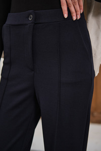 Çima Detay Düğmeli Kumaş Pantolon Lacivert