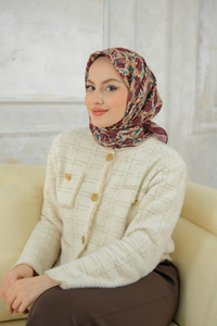 Çınar Desen Soft Şal Bordo