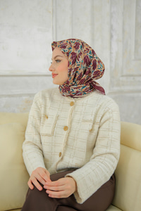 Çınar Desen Soft Şal Bordo