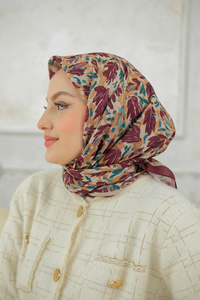 Çınar Desen Soft Şal Bordo