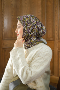 Çınar Desen Soft Şal Haki Yeşil