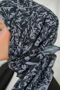 Çınar Desen Soft Şal Siyah