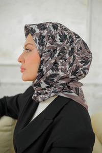 Çınar Desen Soft Şal Vizon