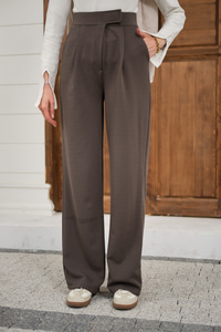 Cırtcırt Detay Kumaş Pantolon Füme