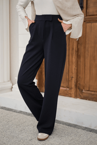 Cırtcırt Detay Kumaş Pantolon Lacivert