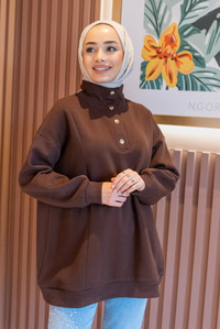 Uygun Fiyatlı CIT CIT DETAYLI SWEAT KAHVERENGI | Loccomoda.com 