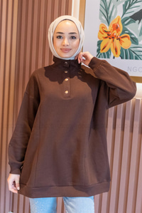 Uygun Fiyatlı CIT CIT DETAYLI SWEAT KAHVERENGI | Loccomoda.com 