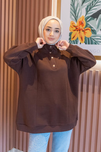 Uygun Fiyatlı CIT CIT DETAYLI SWEAT KAHVERENGI | Loccomoda.com 