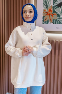 Uygun Fiyatlı CIT CIT DETAYLI SWEAT KREM | Loccomoda.com 