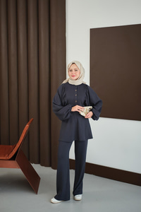 Çıtçıt Büzgü Detay İkili Takım Antrasit