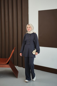 Çıtçıt Büzgü Detay İkili Takım Antrasit