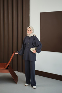 Çıtçıt Büzgü Detay İkili Takım Antrasit