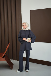 Çıtçıt Büzgü Detay İkili Takım Antrasit