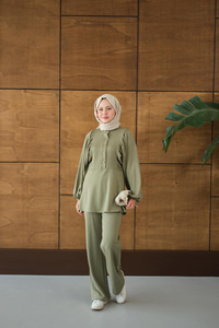 Çıtçıt Büzgü Detay İkili Takım Yeşil