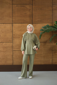 Çıtçıt Büzgü Detay İkili Takım Yeşil