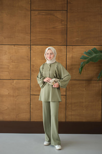 Çıtçıt Büzgü Detay İkili Takım Yeşil